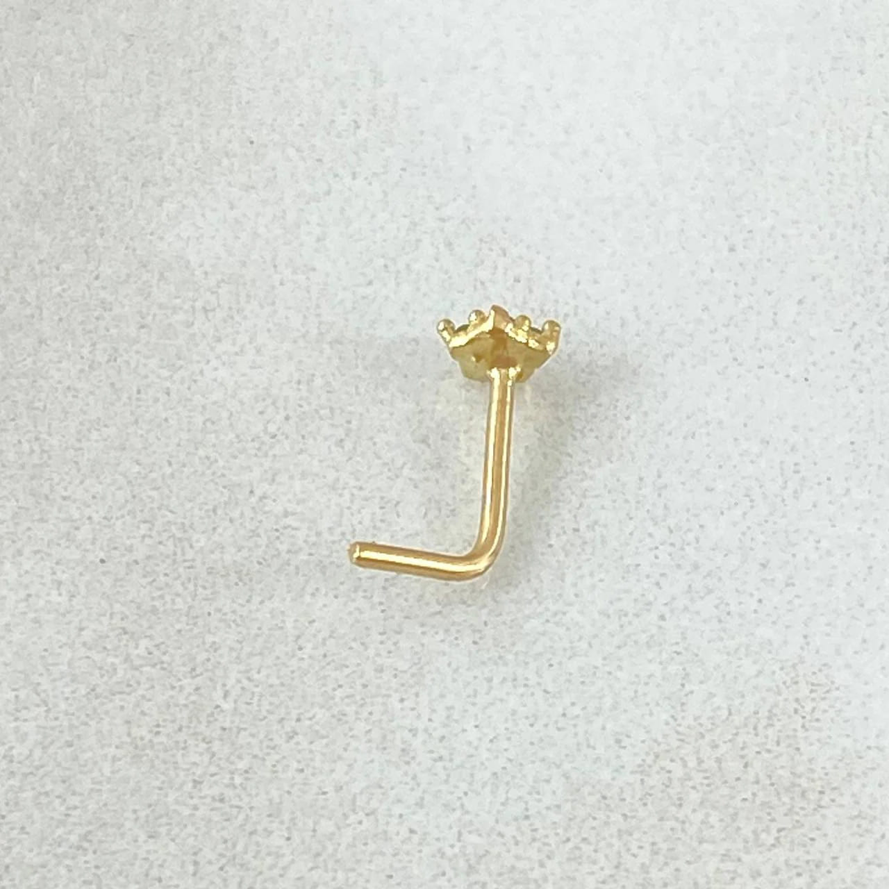 18K Yellow Gold “Floral Spark” Piercing with Green Zircons – 0.15g