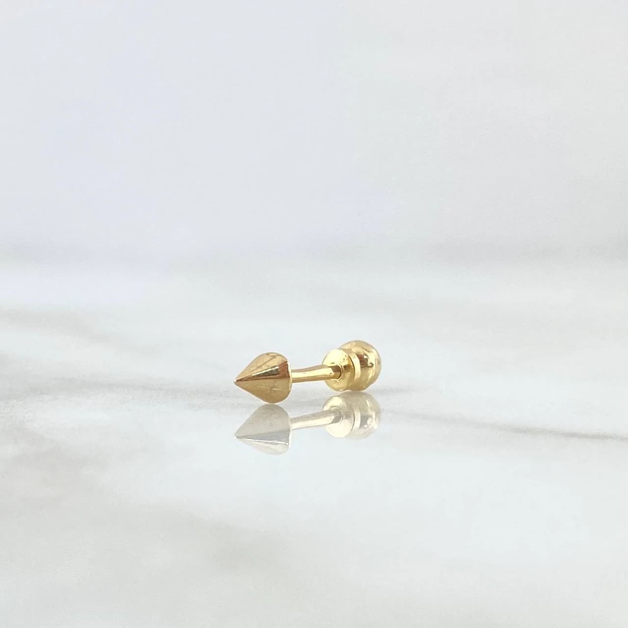 18K Yellow Gold “Punta” Stud Piercing with Ball-Thread Closure – 0.35g, 1.3cm