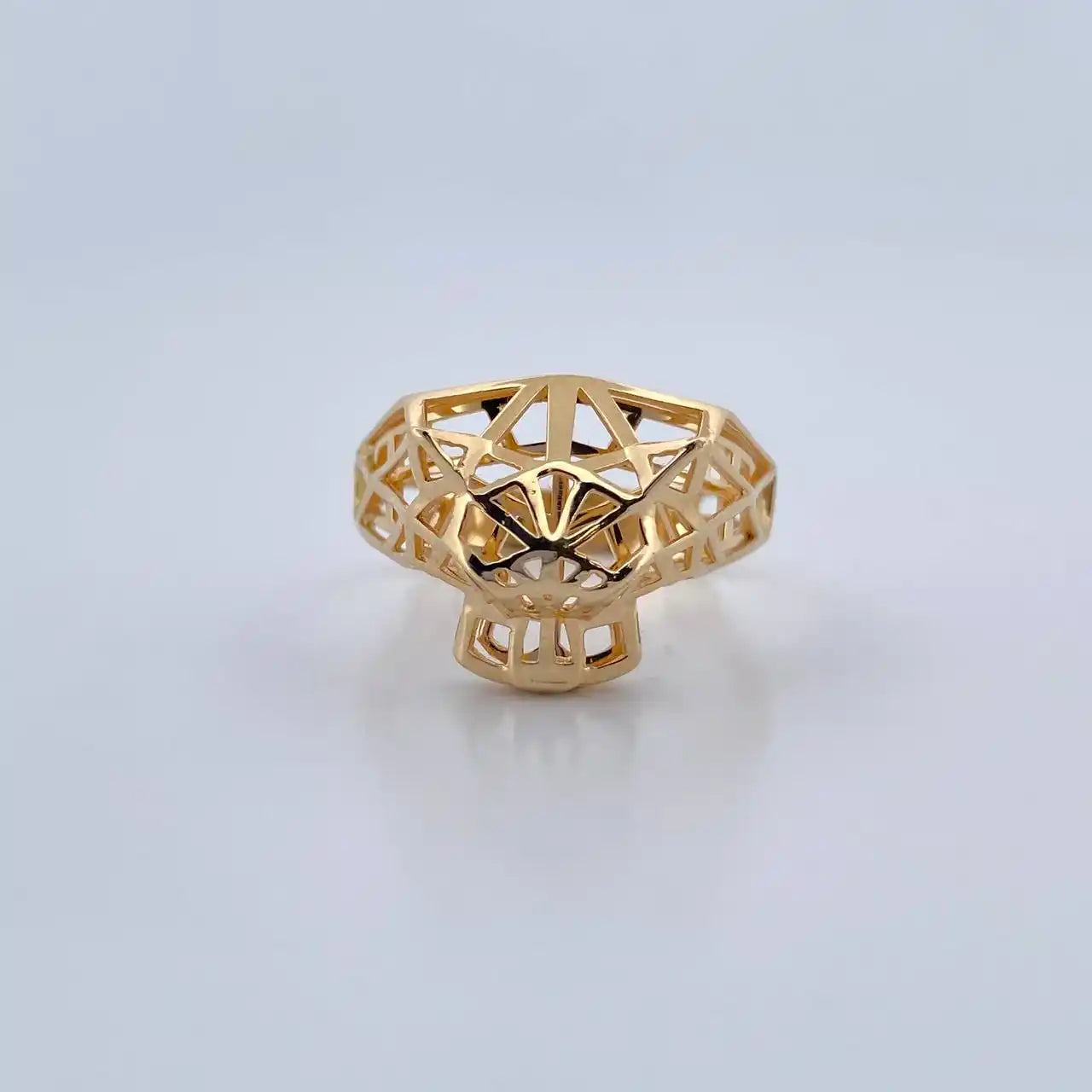 18K Gold Panther Filigree Ring – 3.6g / Size 8.5