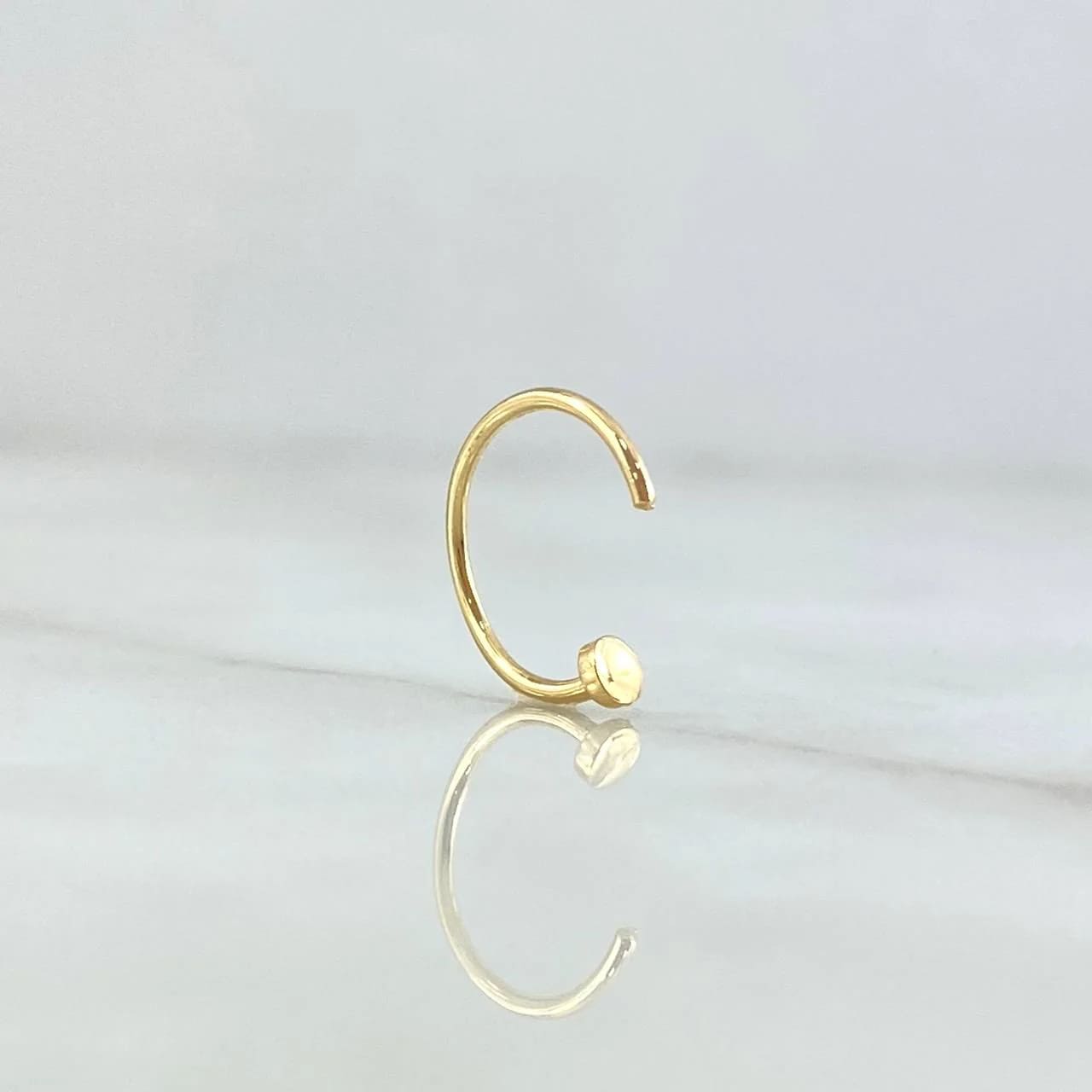 18K Yellow Gold Flat-Head Curved Piercing – 0.3g, 1.1cm