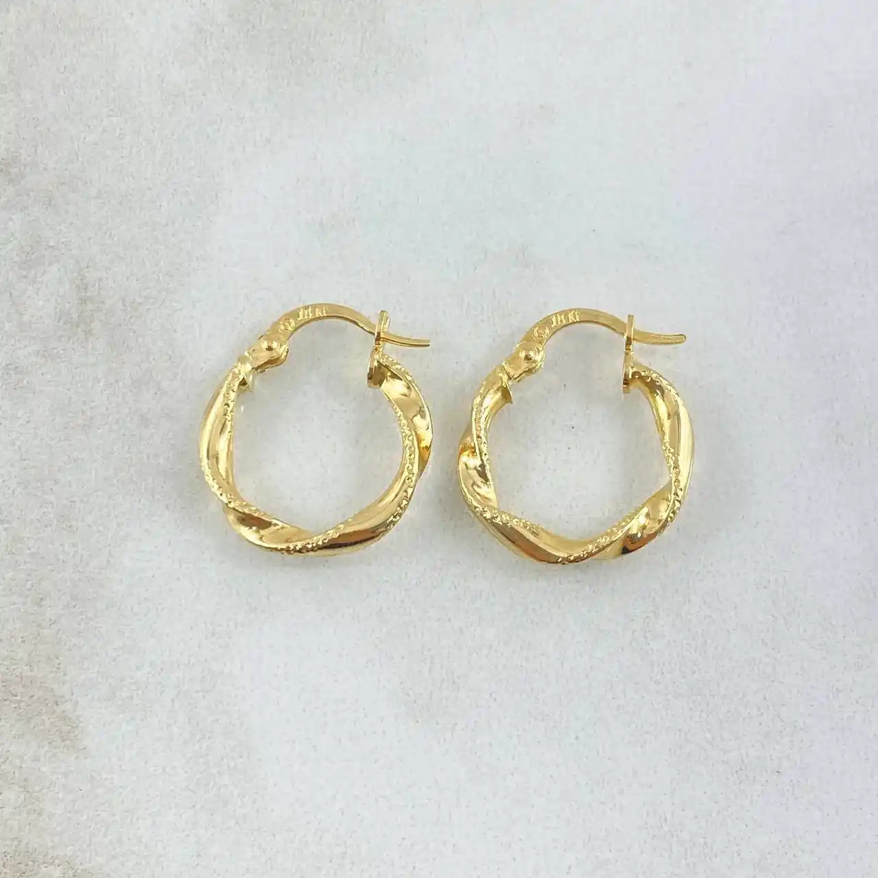 18K Gold Hoop Earrings – Asby Style – 1.2g / 2.4cm