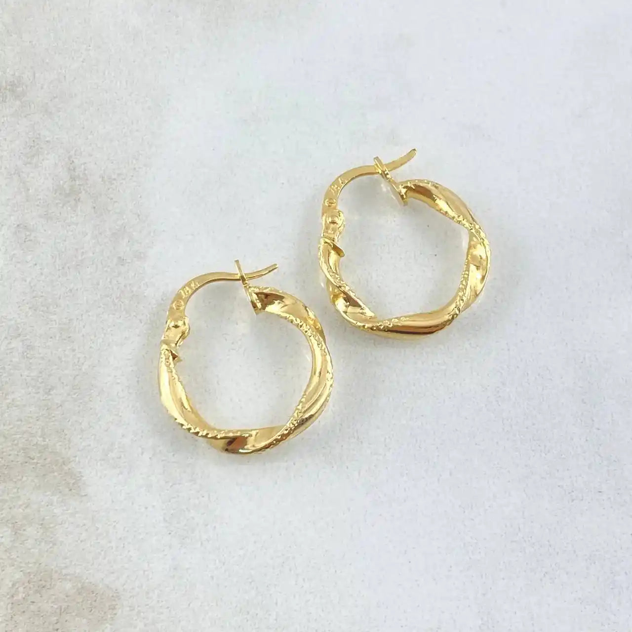 18K Gold Hoop Earrings – Asby Style – 1.2g / 2.4cm