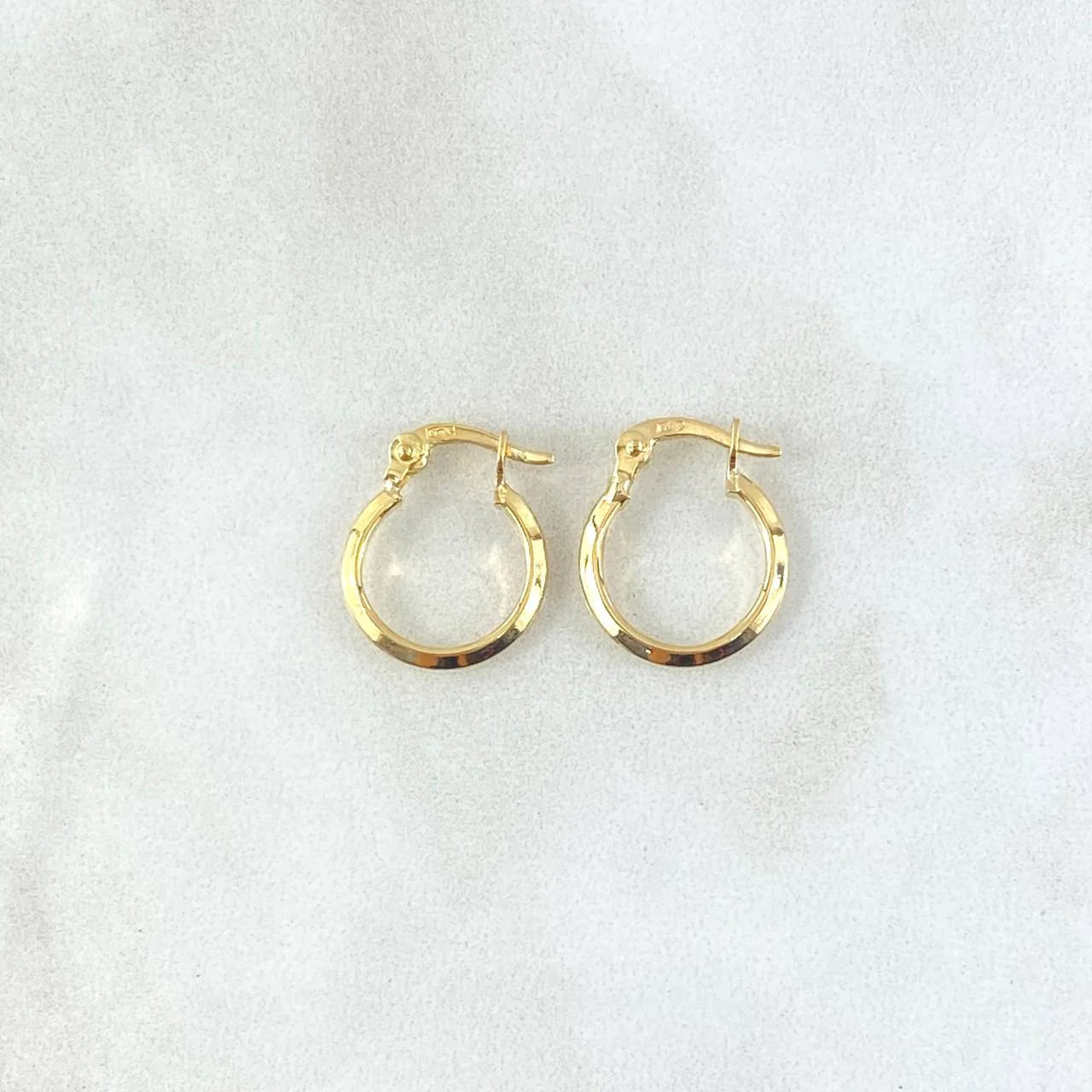 18K Yellow Gold Clau Hoop Earrings – 0.7g / 1.5cm