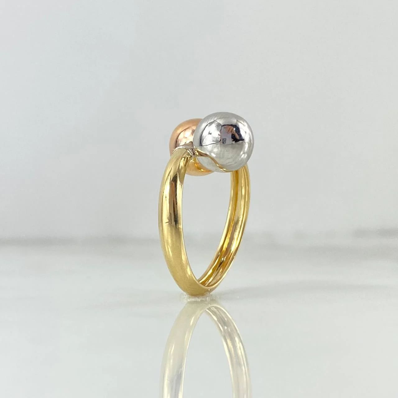18K Tri-Color Gold “You and Me” Ring – 1.7g, Size 7.5, 7mm