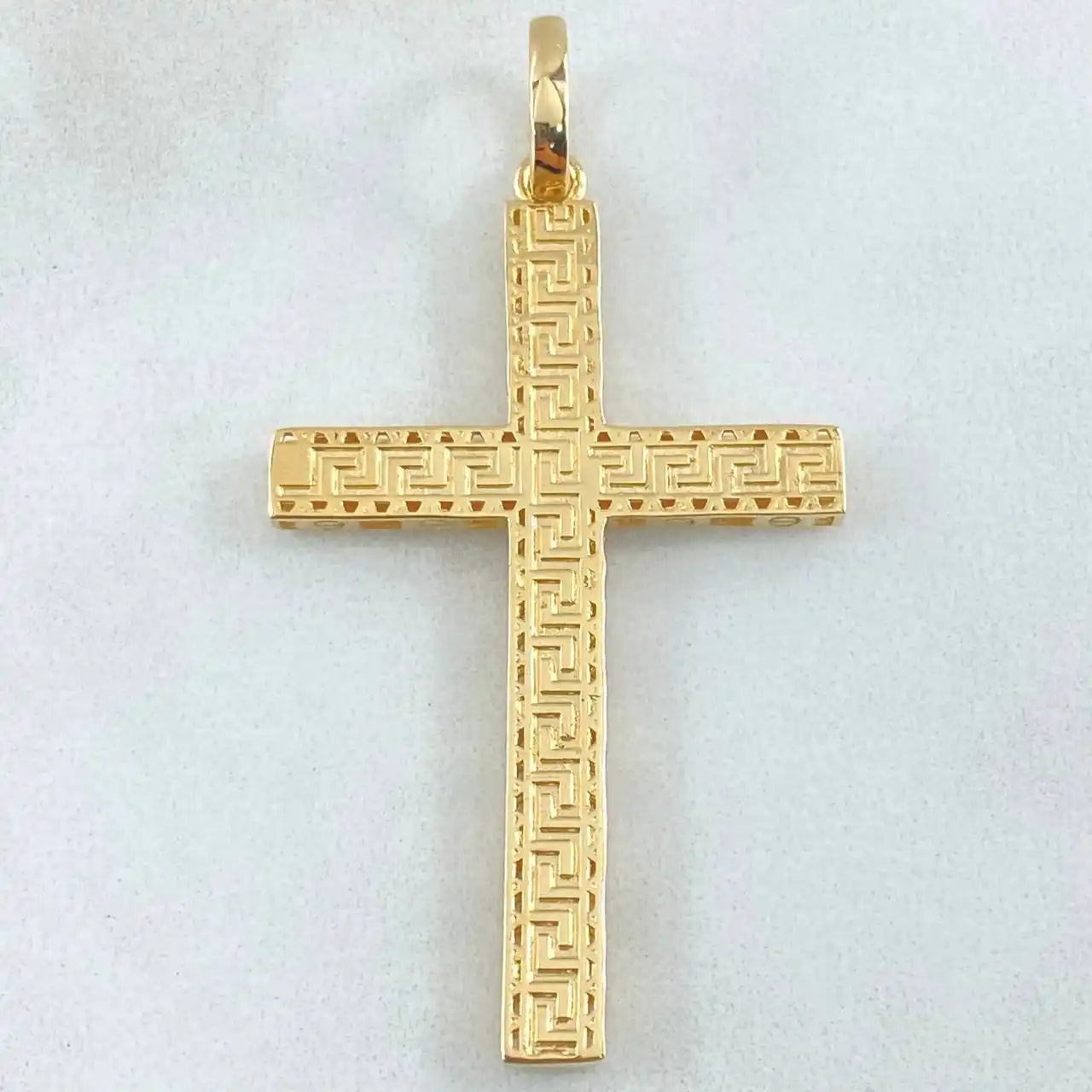 18K Gold Tribal Cross Pendant – 4.35g / 5cm (2.0in)