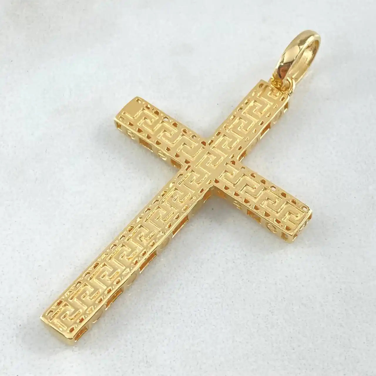18K Gold Tribal Cross Pendant – 4.35g / 5cm (2.0in)