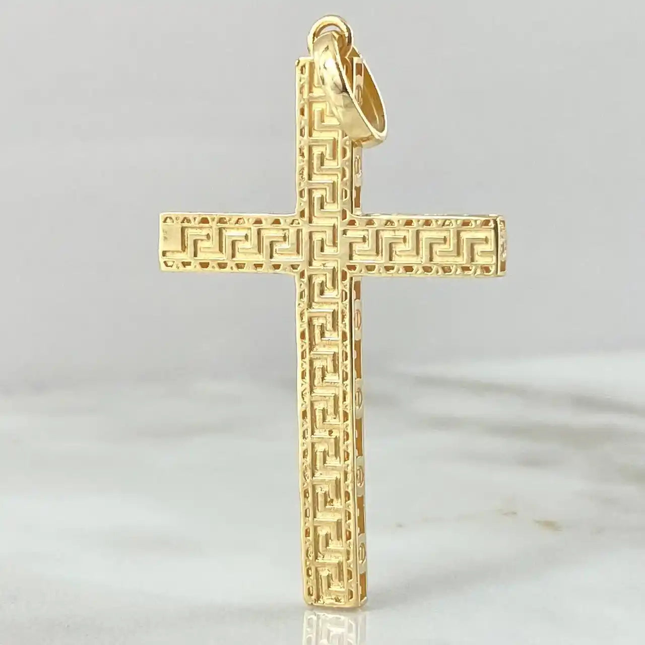 18K Gold Tribal Cross Pendant – 4.35g / 5cm (2.0in)