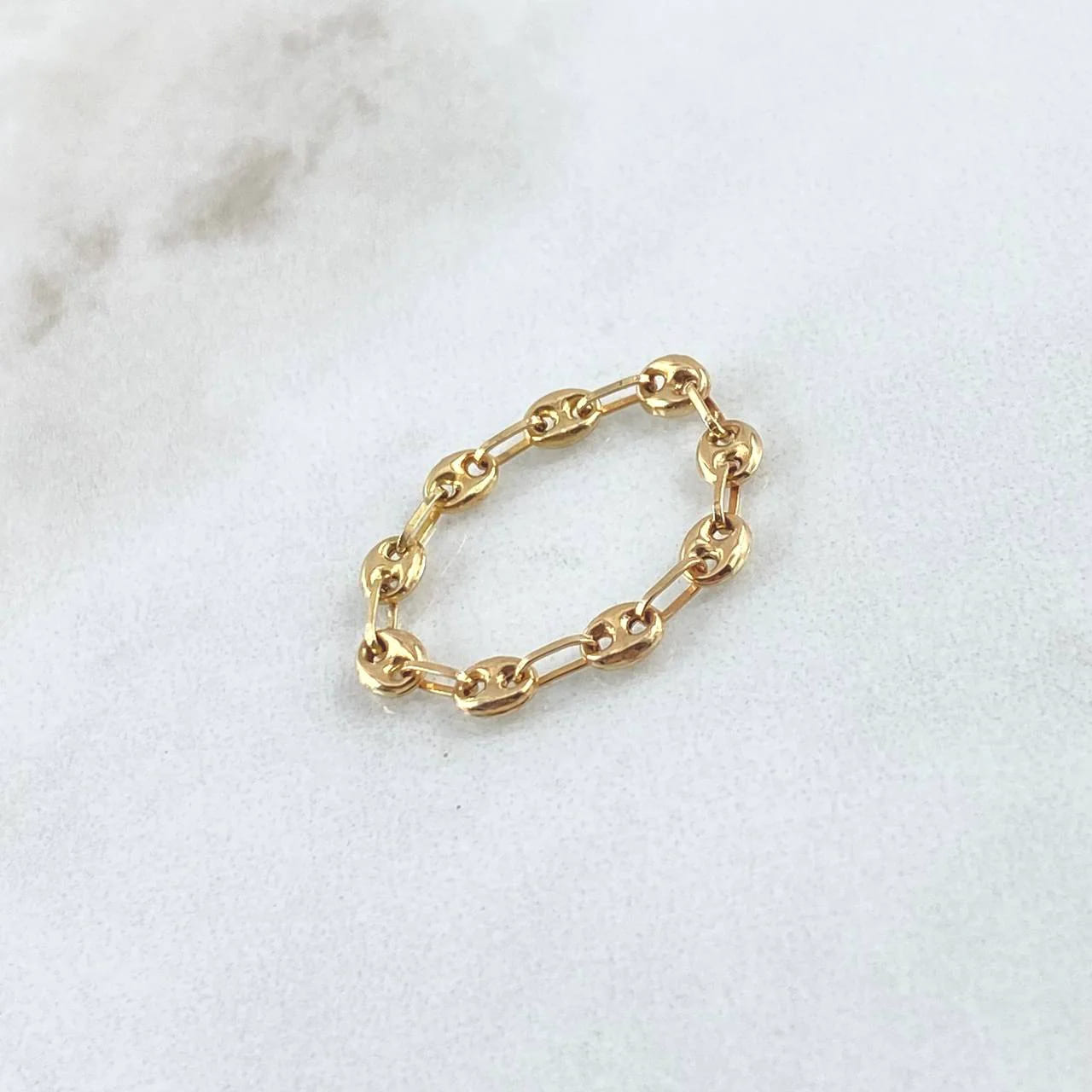 18K Yellow Gold GC Band Ring – 0.5g, 3.3mm, Size T3–T4