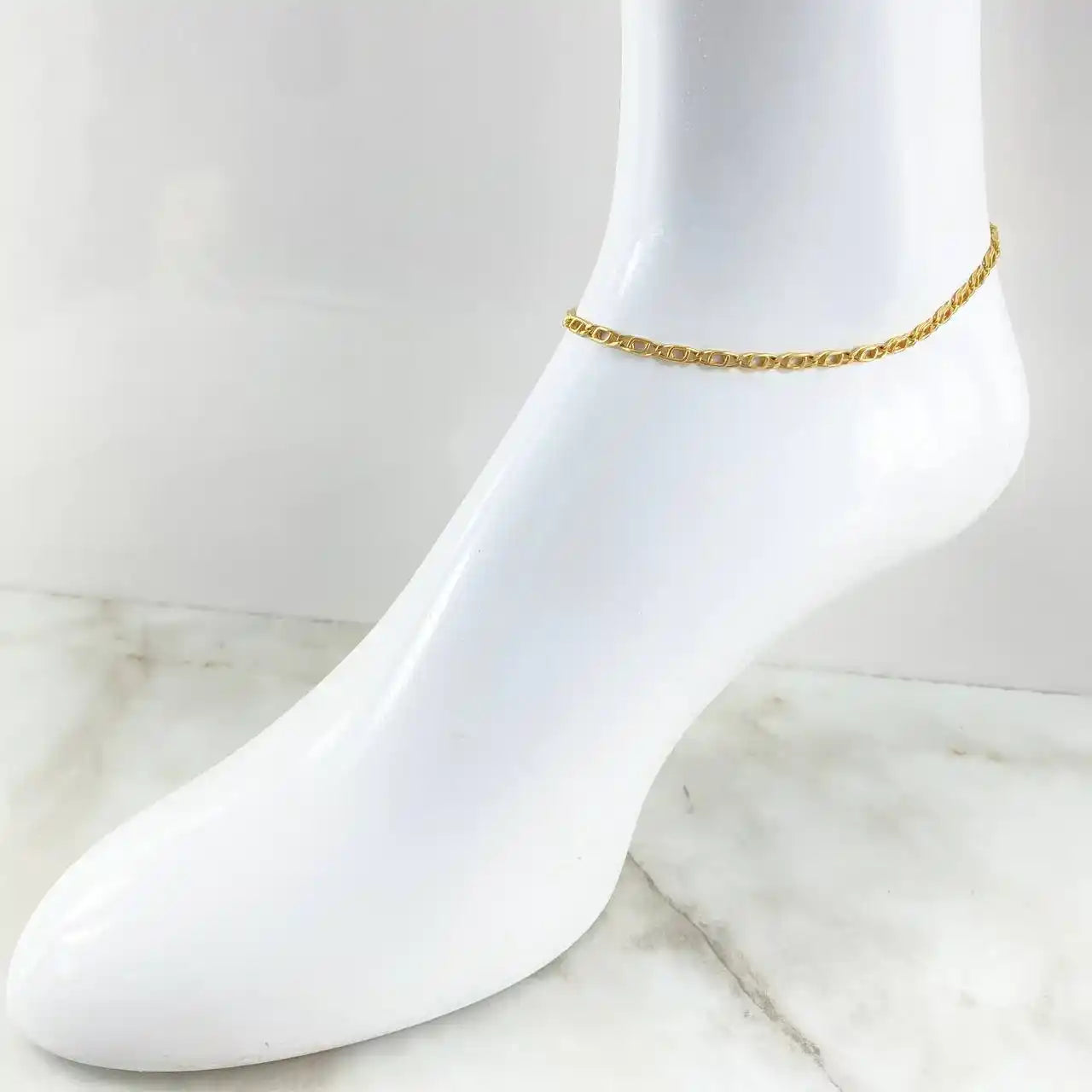 18K Gold Garibaldi Anklet – 3.55g / 25.5cm (10in)