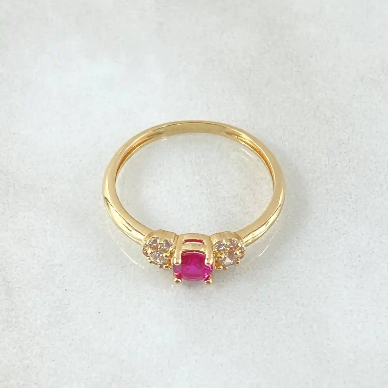 18K Gold Solitaire Ring – Side Snowflakes Design – 1.75g / Size 6.25